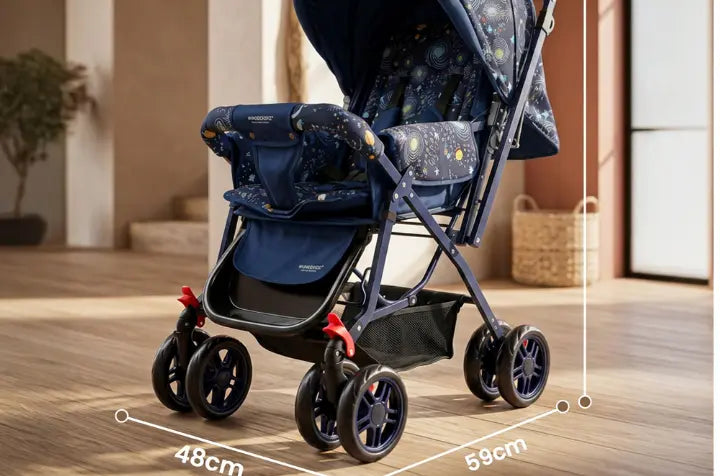 Large Sun Canopy & Safety Features